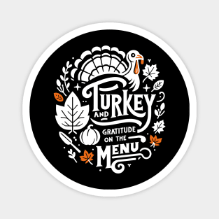 Turkey and Gratitude on the Menu Magnet